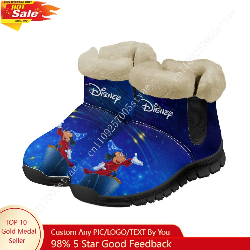 

Зимние ботинки Disney World Magic Mickey для мужчин и женщин, теплые плюшевые спортивные ботинки для активного отдыха, индивидуальные спортивные ботинки