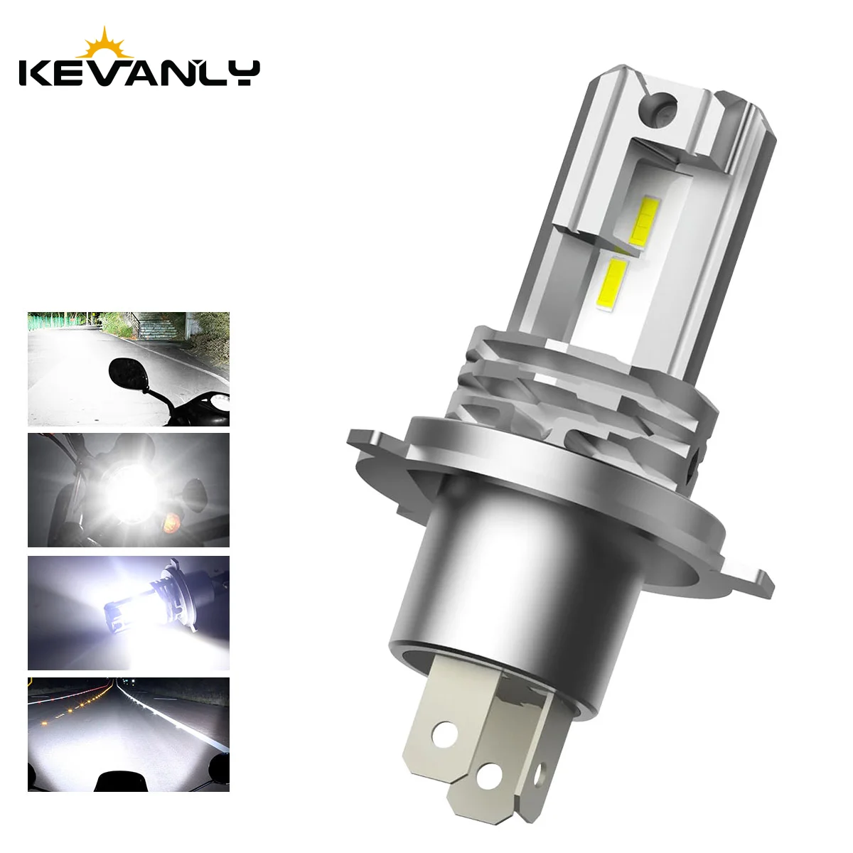 1pc H4 LED Motorcycle Headlight Bulbs 12V Hi/Lo Beam Lamp CANBUS Fog Lamp Super Bright DRL Daytime Running Light 6000K White
