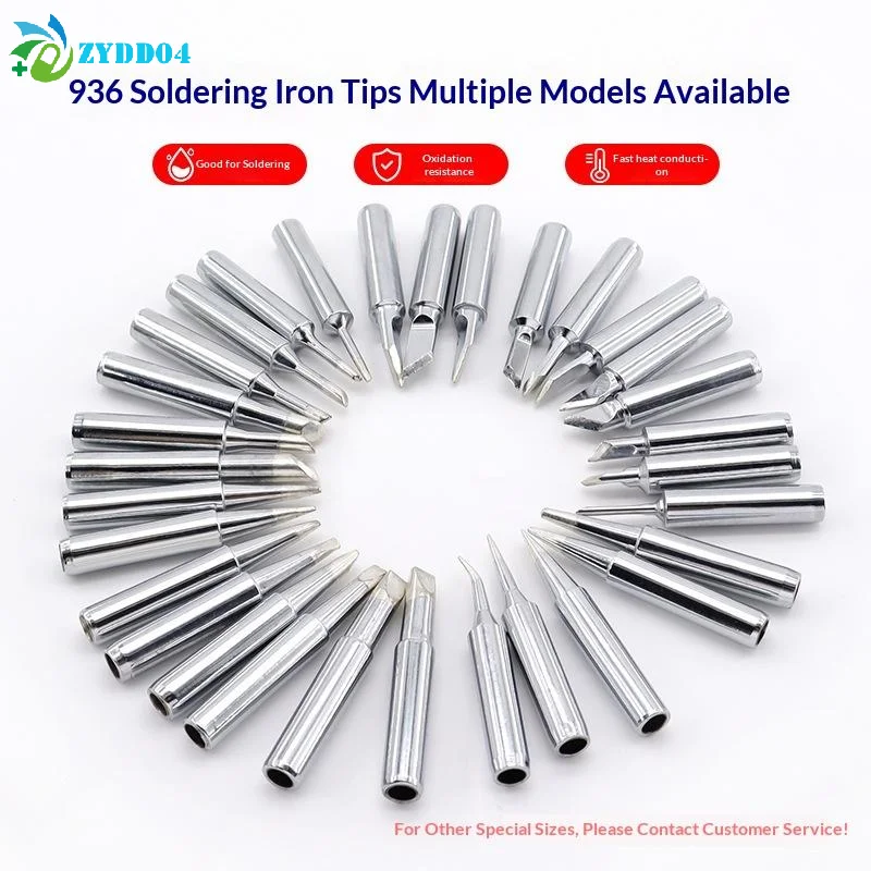 ●5Pcs/10Pcs 900M-T Soldering Iron Tips Set Pure Copper Electric Soldering Iron Replacement Head