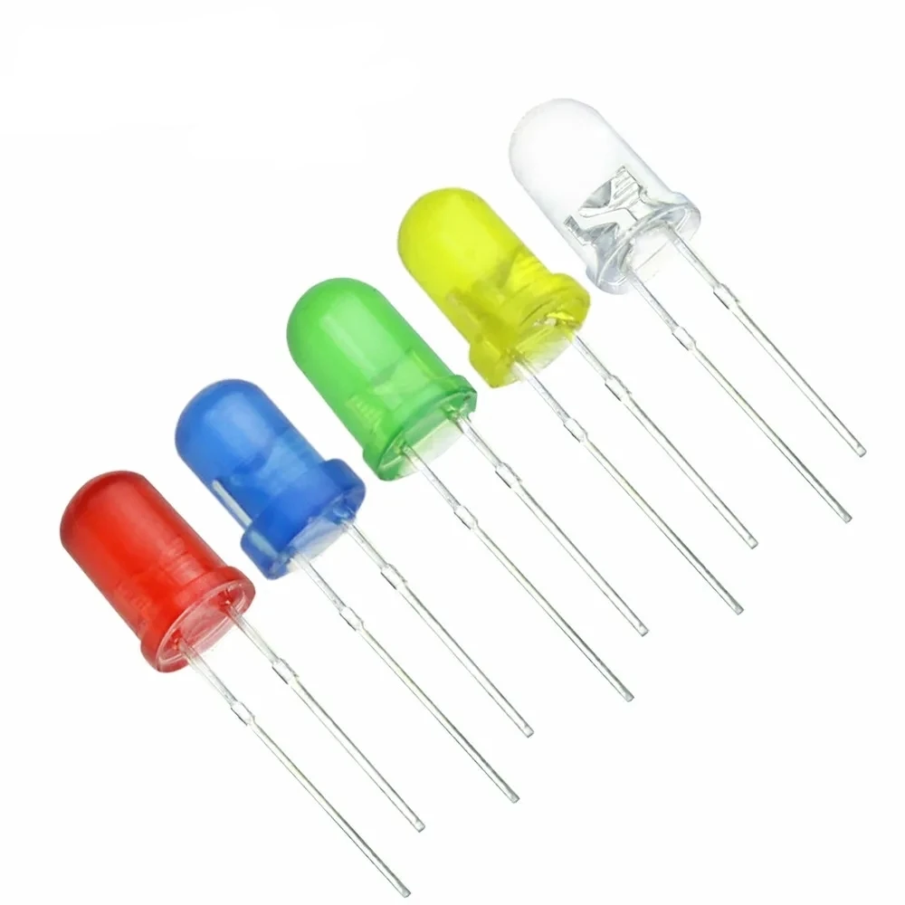 100PCS 5MM LED RED YELLOW GREEN BLUE WARM WHITE PINK RGB Fast/SLOW Flashing Round Diffused DIY Light Emitting Diodes Lighting