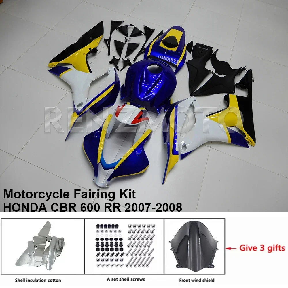 

Комплект обтекателя мотоцикла, пластиковый комплект для HONDA CBR600 RR CBR600RR 2007-2008, аксессуары, литьевой кузов H0607-1004B