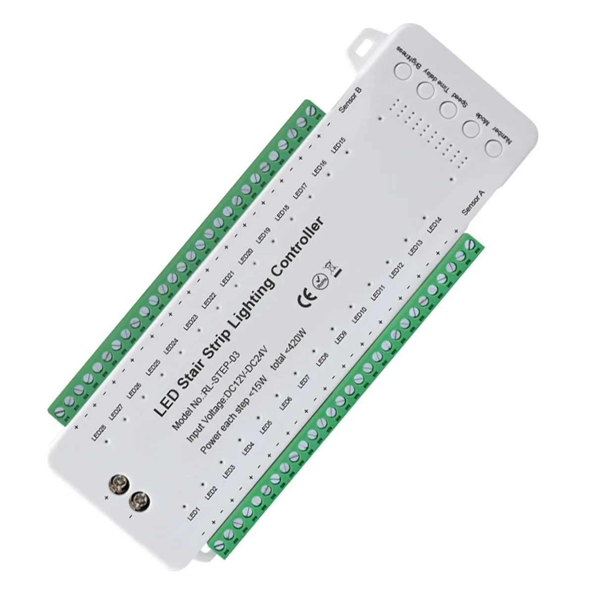 ABZV-Stair LED Motion Sensor Controller Smart Stair Induction Controller LED Strip Dimmer Stairway Light Controller
