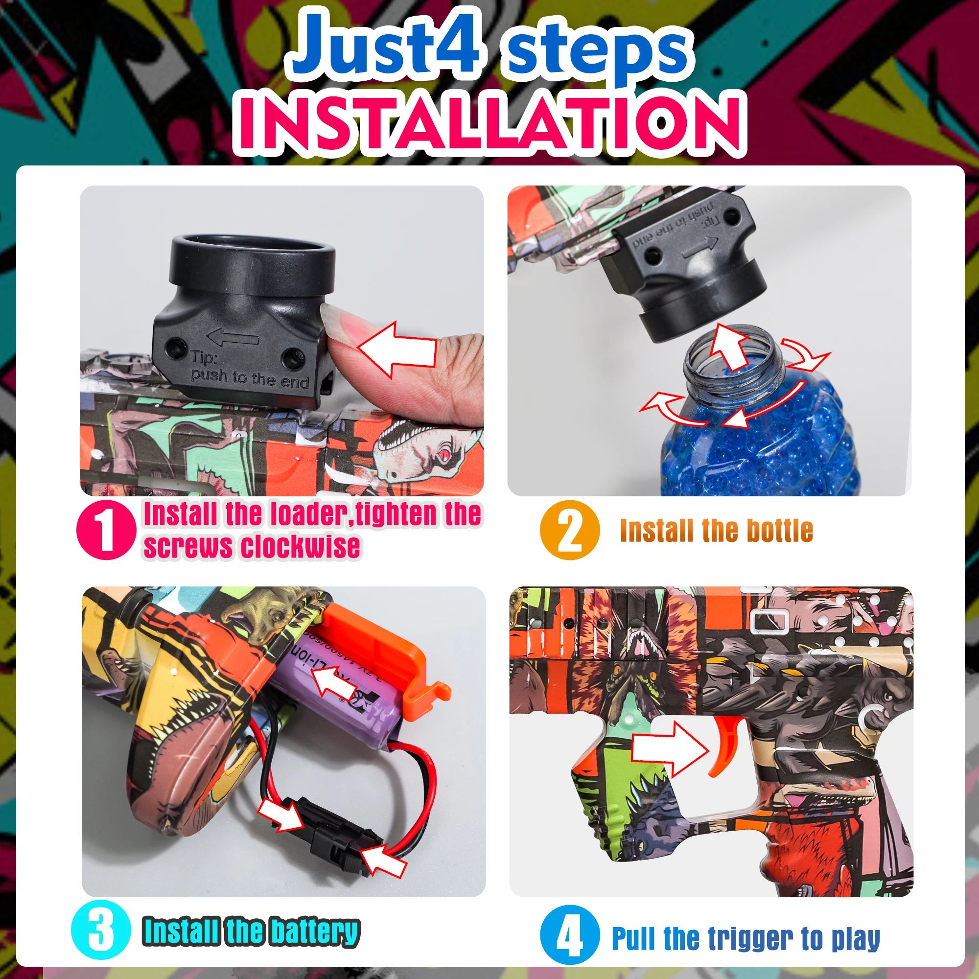 Electric Gel Ball Blaster, High-Speed Automatic Gel Ball Launcher – ideal for outdoor activities, shooting games