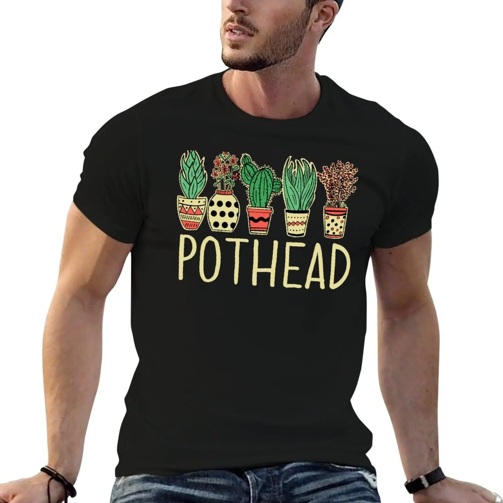 Pothead Funny Plant Gardener Humor T-Shirt cute tops summer top black t shirts for men