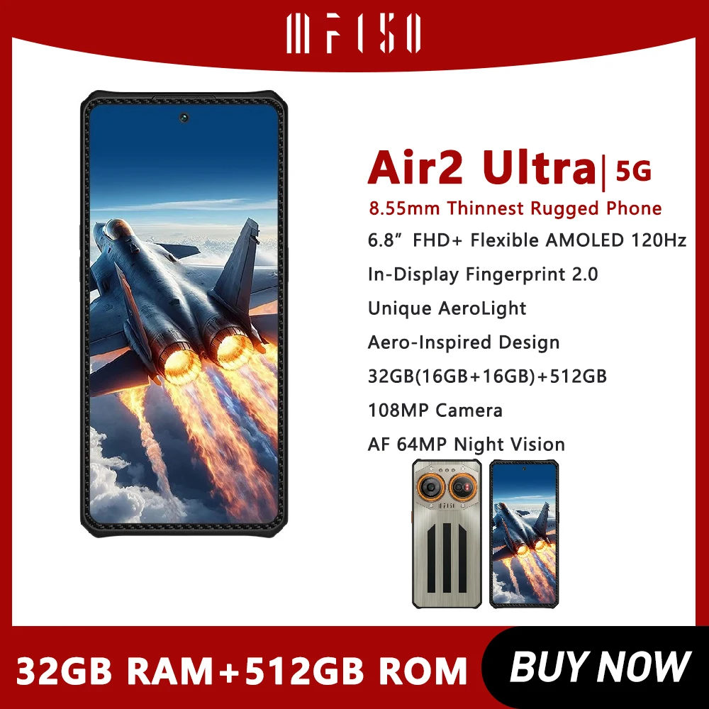IIIF150 Air2 Ultra 6.8''FHD+ Rugged Phone120Hz Flexible AMOLED Screen 16GB+512GB 108MP Camera 5G Ultra-thin mobile phone