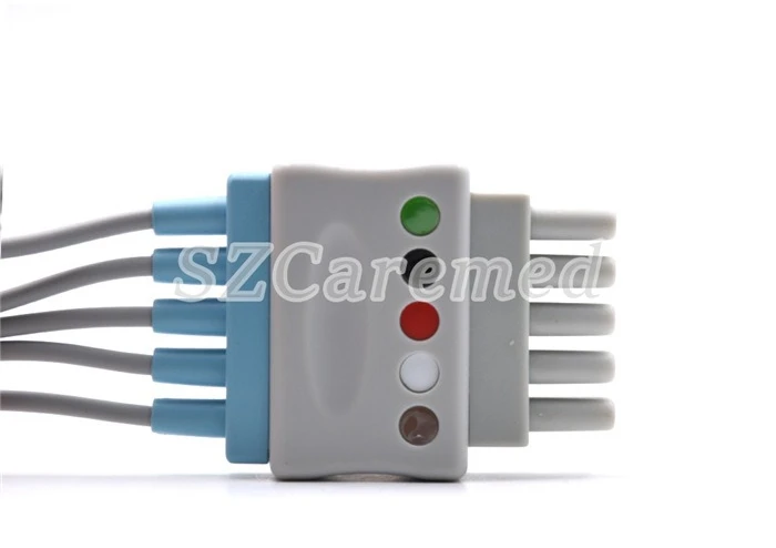 （Hot seller）Suitable for DATEXs ECG monitoring Repeated lead wire Split five-lead clamp snap-on AHA