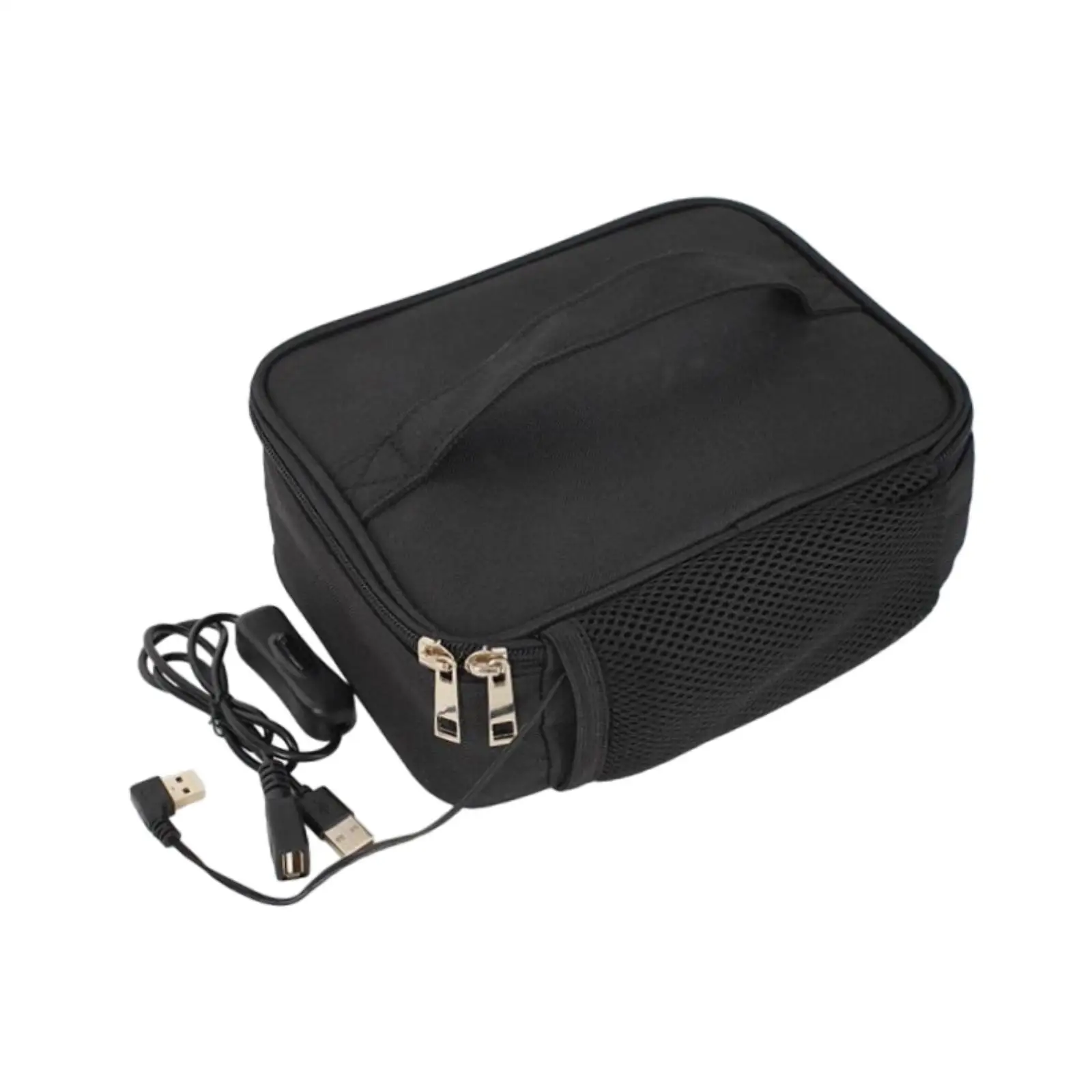 USB Heated Lunch Box Bag Oxford Cloth Bento Bag for Cam Picnic Work