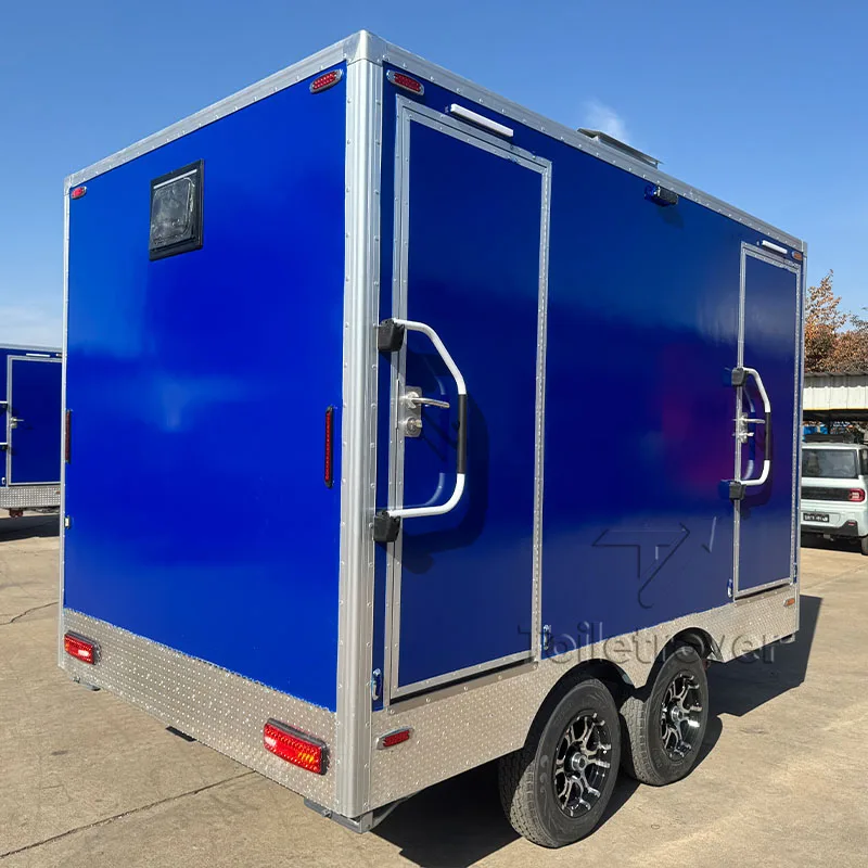 Towable Stainless Steel China Trailer Toilet Luxury Portable Bathroom Trailer Outdoor Mobile Restroom Trailer for Sale