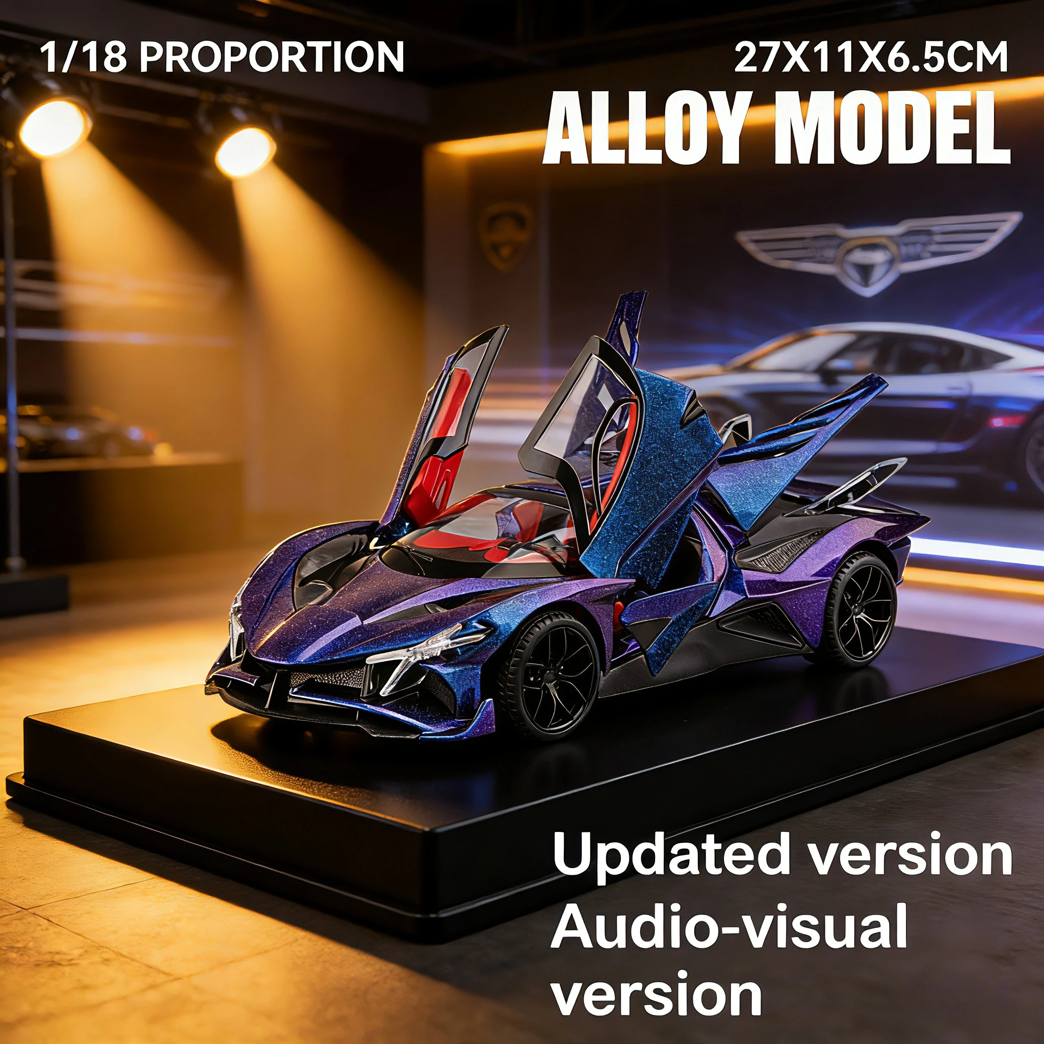 

1:18 модель гоночного автомобиля Apollo из сплава, металлическая концепция спортивного автомобиля, звуковой свет, подарочная игрушка для взрослых и детей.