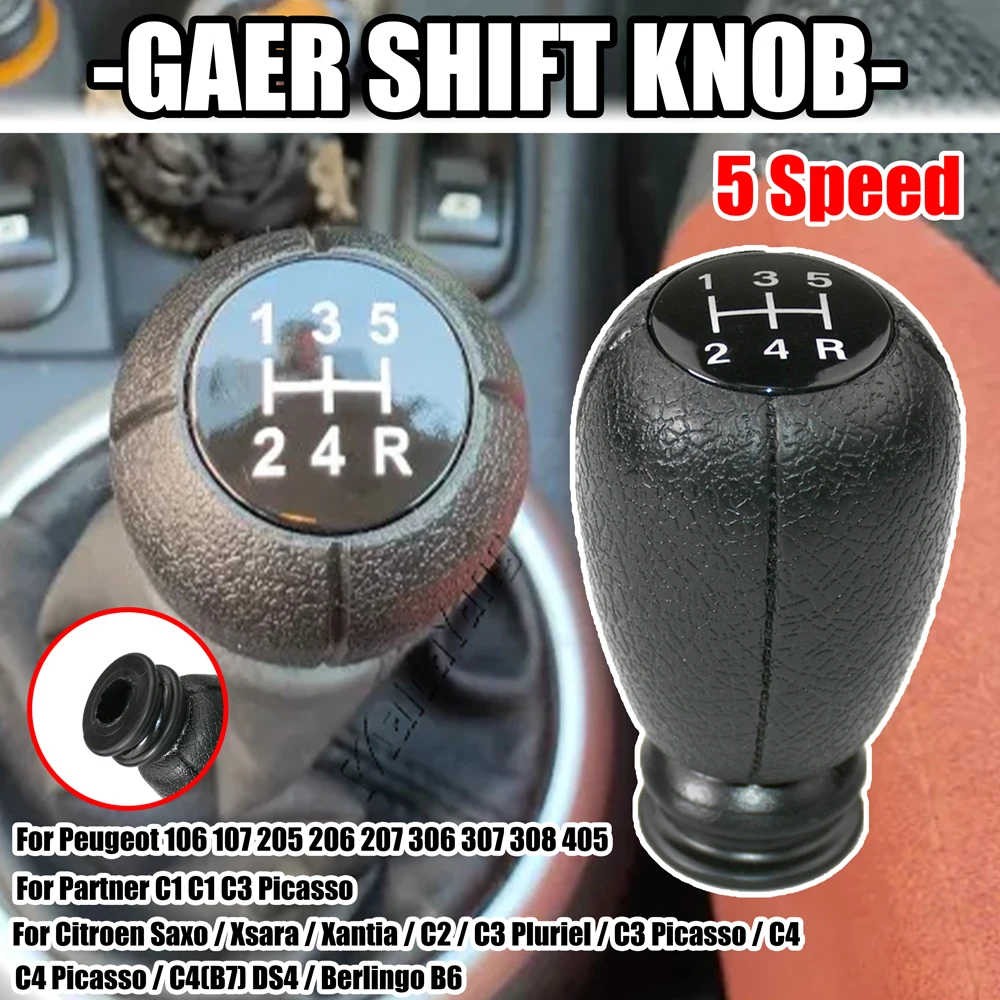 Car 5 Speed Gear Shift Lever Knob Head for Peugeot 207 Citroen Saxo Xsara Xantia C2 C3 C4 car styling