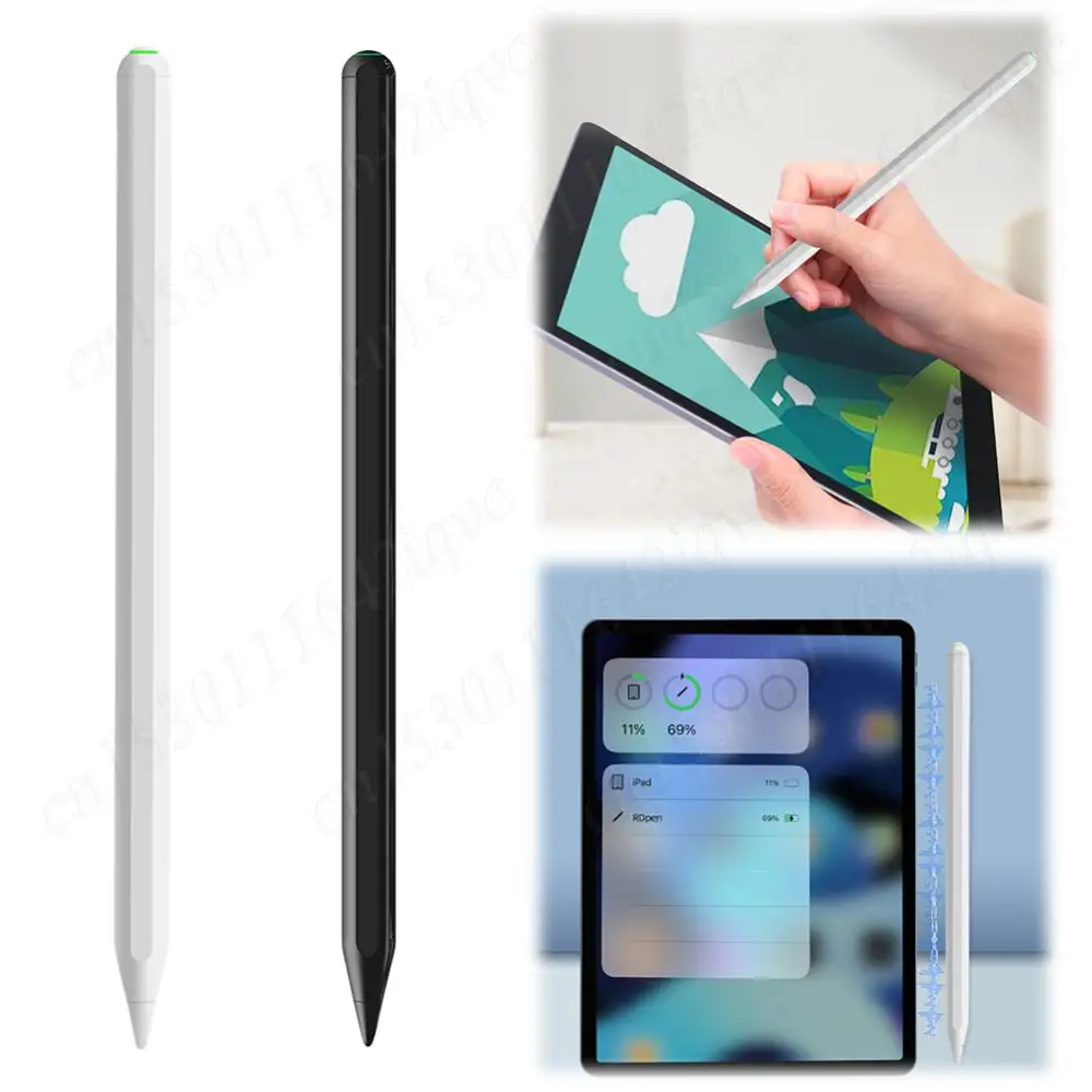 Faster Charge Pen for Apple iPad 2018-2024 Tilt Sensitivity Stylus Pencil Palm Rejection Capacitive Stylus for iPad Air 3/4/5/M2