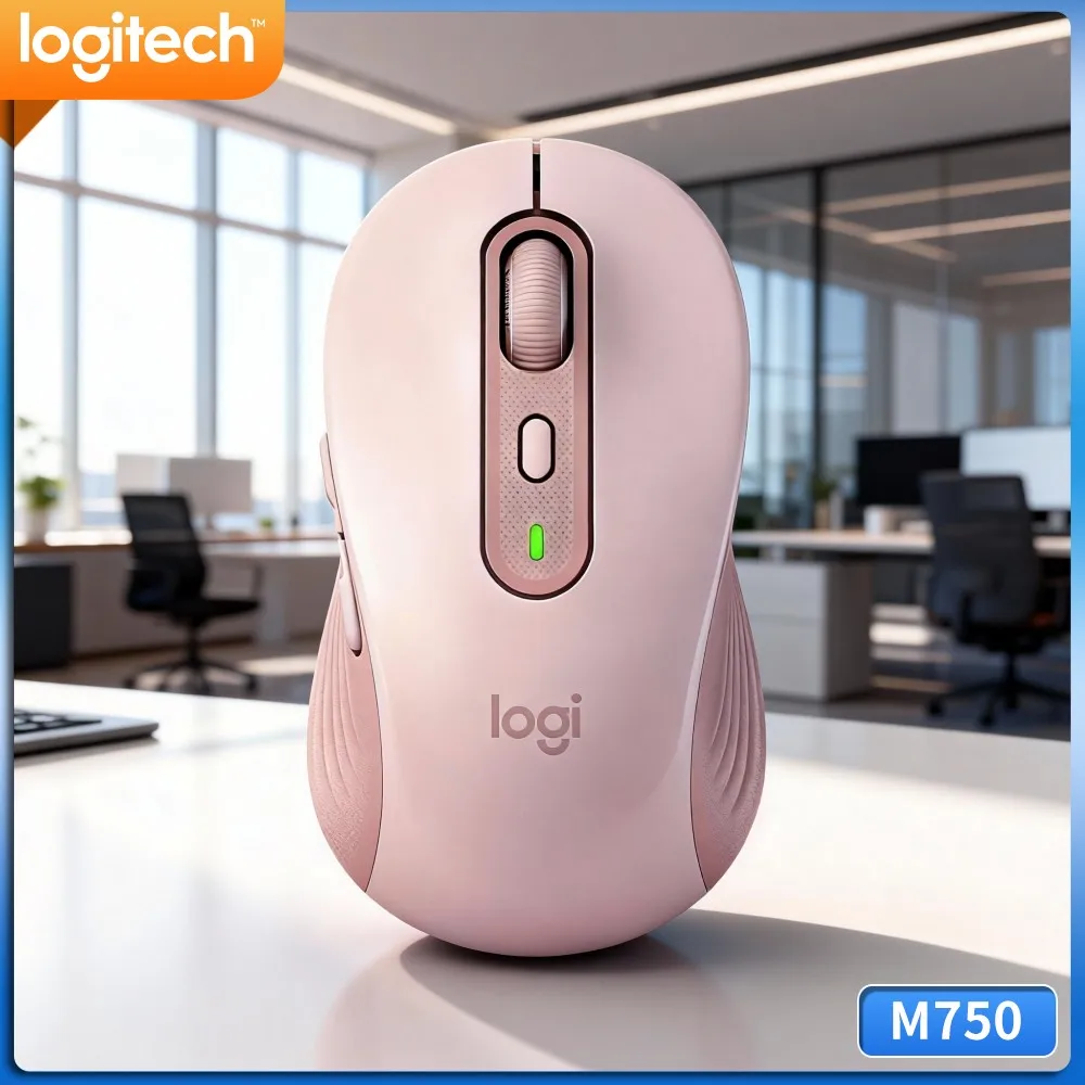 M750 Wireless Silent Mouse - Soft Thumb Rest, Rubber Grips, 4000 DPI, 10M Range, 24-Month Battery, PC Compatible