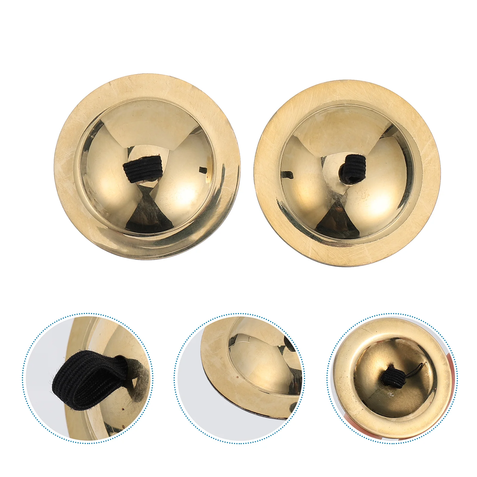 

2 Pairs Bronze Finger Cymbal Mini Instruments Zills Musical Copper Cymbals for Belly Dancing Kids Small