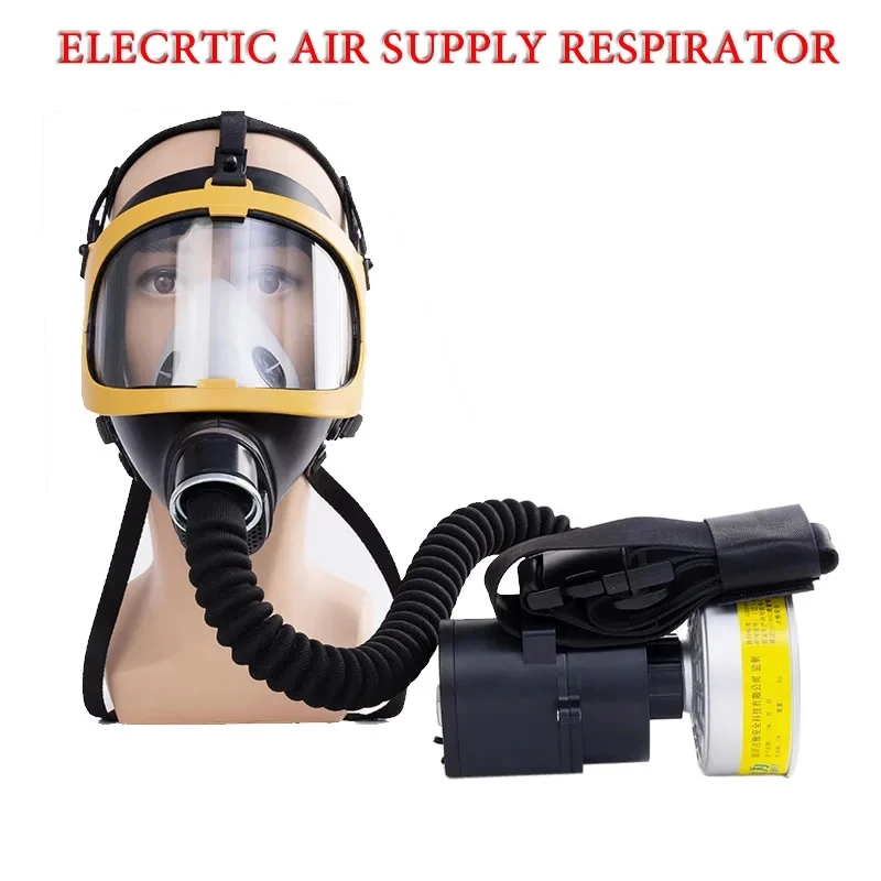 

Portable Full Face Gas Mask Electric Air Purifying Chemical Respirator P-A-1 For Weld Spraying Painting Polishing Work Safety