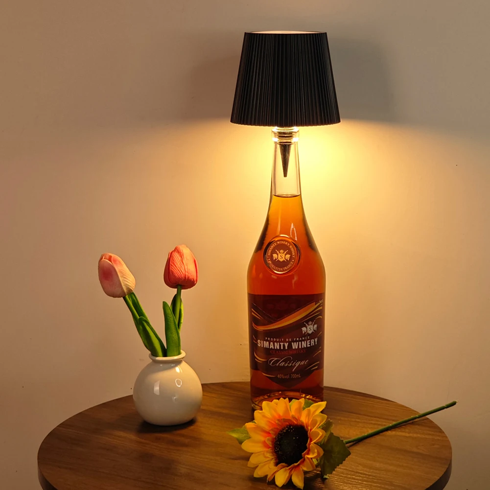 Беспроводная лампа для бутылок, 3 цвета + RGB светодиодная настольная лампа, перезаряжаемая лампа для бутылок вина, настольная светодиодная лампа с сенсорным управлением для баров, ресторанов