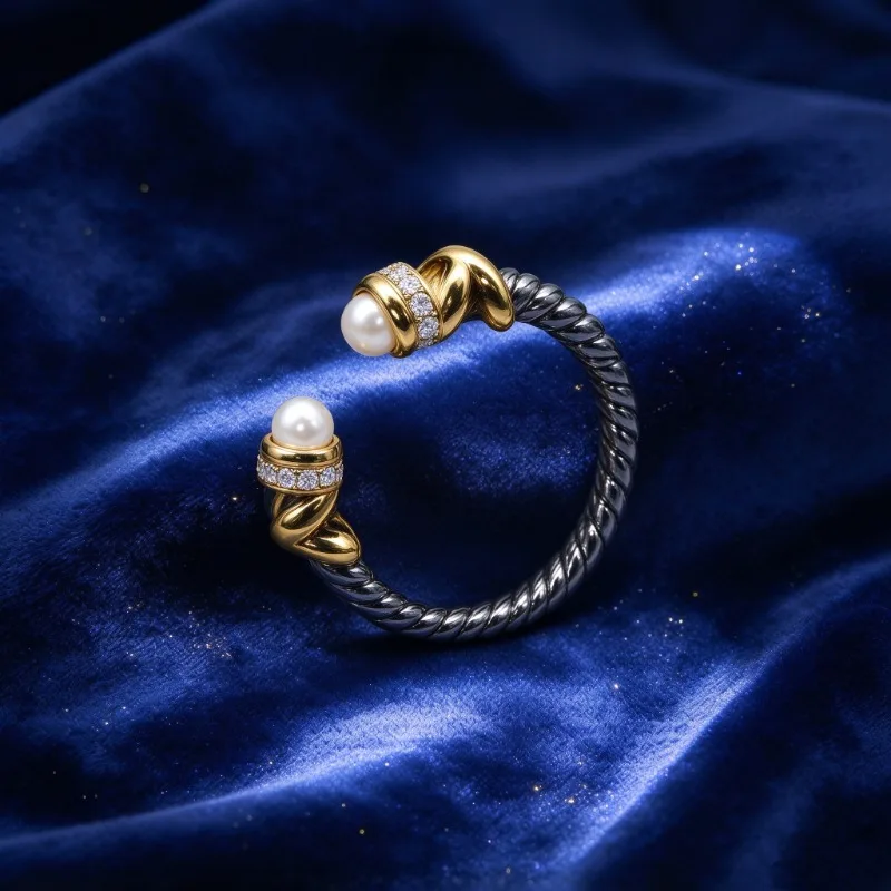 Fashion Twisted Cable Band Ring Women Simple Braided Finger Jewelry Stackable Metal Rings Casual Daily Accessories Gift for Mother Friend Girlfriend