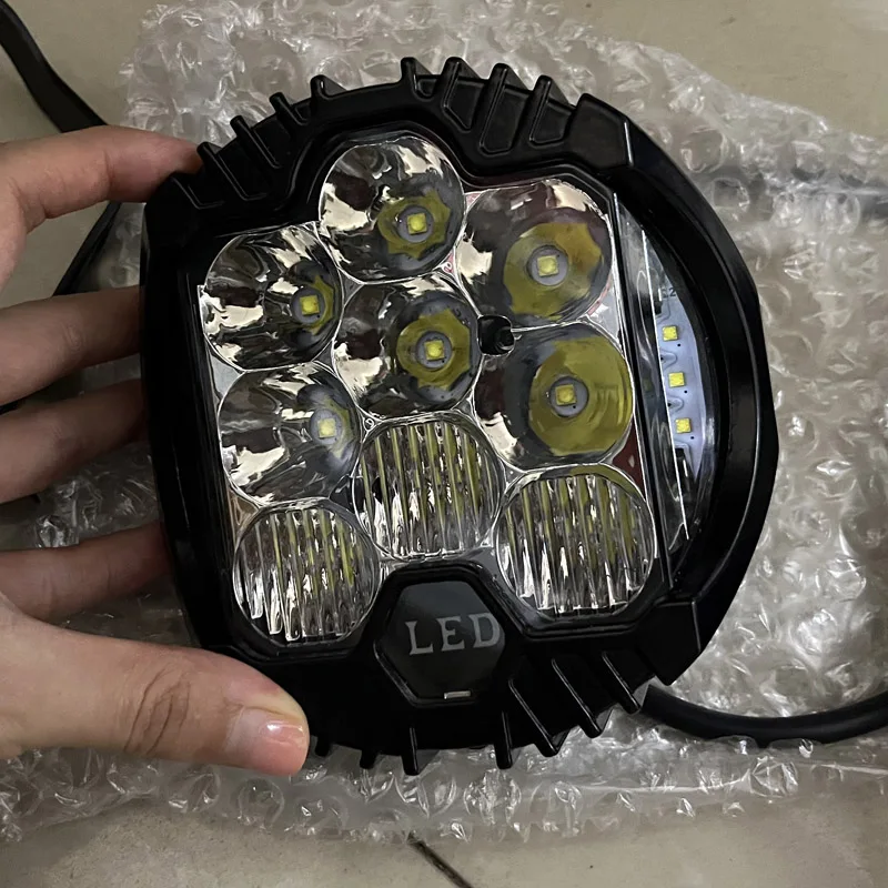 1/2個 5インチ 車用LEDスポットライト LEDワークバー 90W オフロード トラック 4X4 ATV SUV 補助灯 コンボ ドライビングランプ ヘッドランプ イエロー