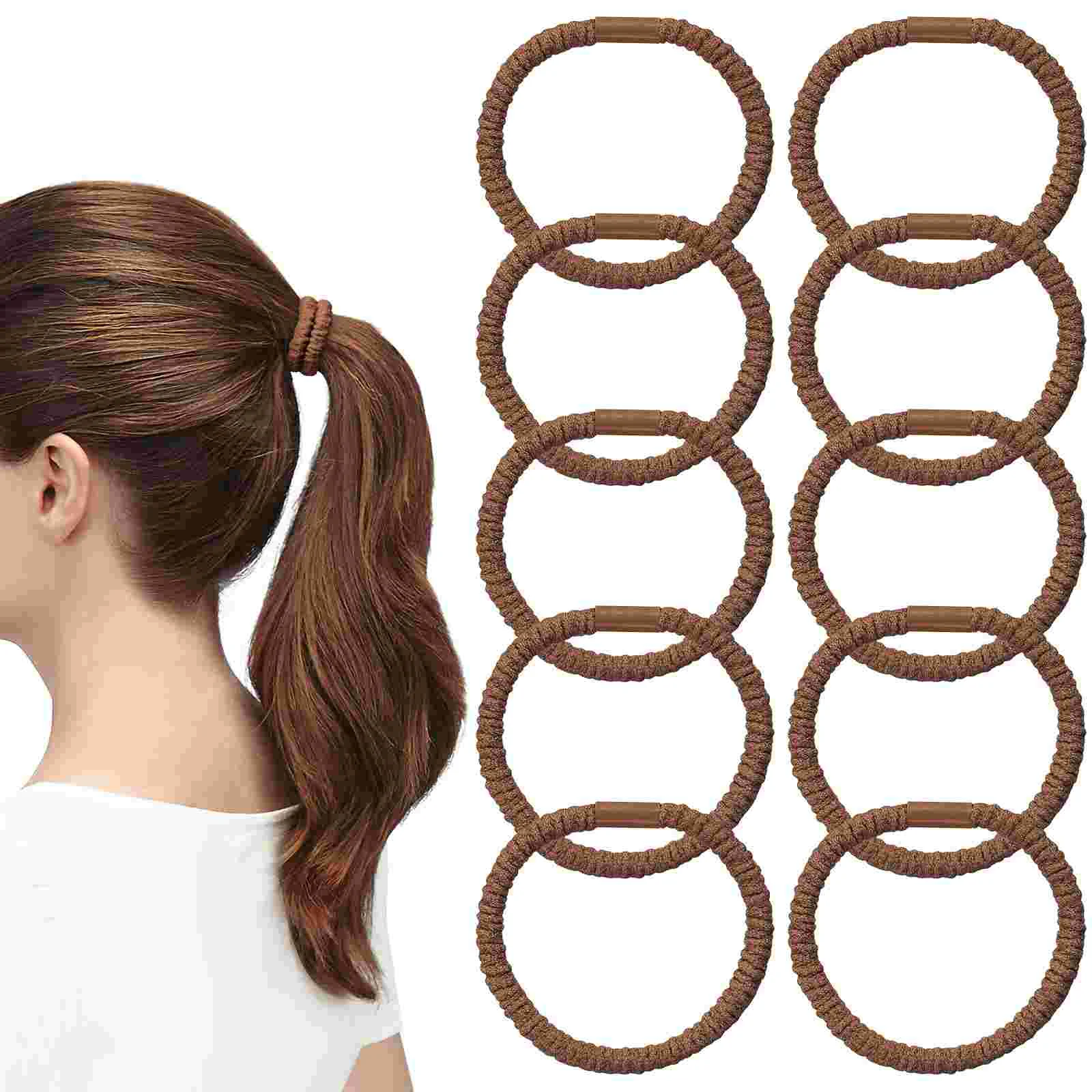 

10 Pcs Hair Band Set Ties Elastic Ribbon For Thick Women Girls No Damage Stretchy Scrunchies