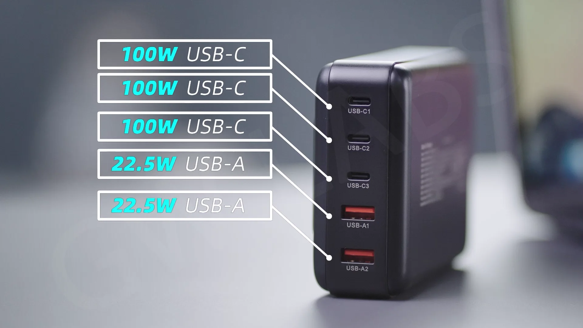 5-port  200W PD 3.0 GaN  Charger 1.8\