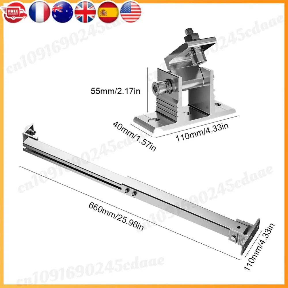 

Наклонный кронштейн для солнечной панели, поддержка крепления для солнечной панели из алюминиевого сплава, регулируемый держатель для плоской крыши на 15–30 градусов