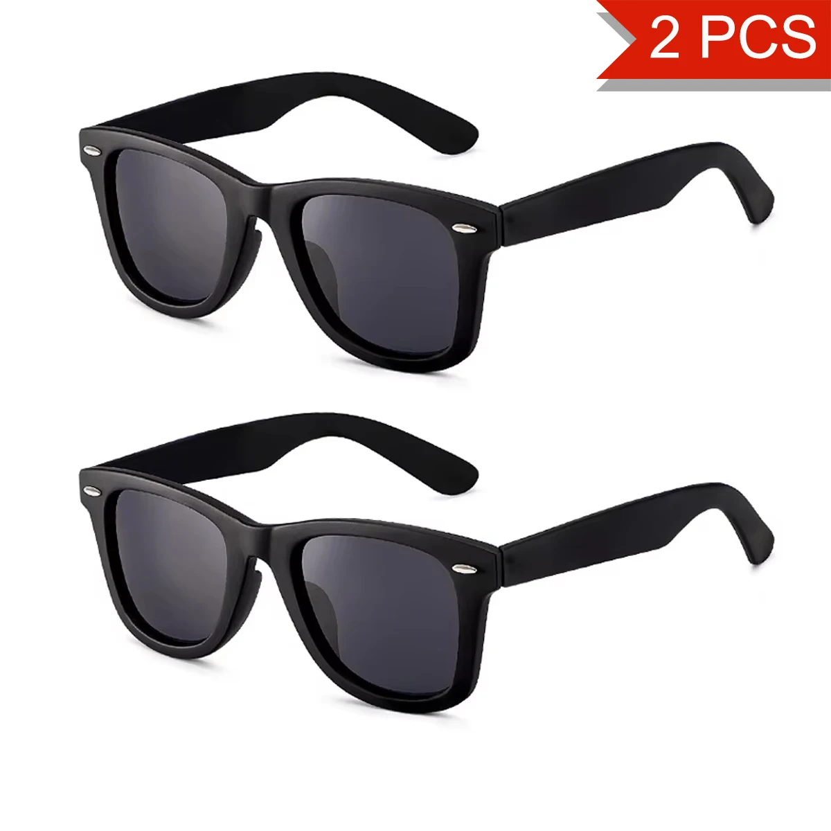 2PCS Sonnencreme Sonnenbrille Mode UV400 Sonnenbrille Vintage Sonnenbrille Männer Retro Niet Hohe Qualität männer Sonnenbrille Luxus