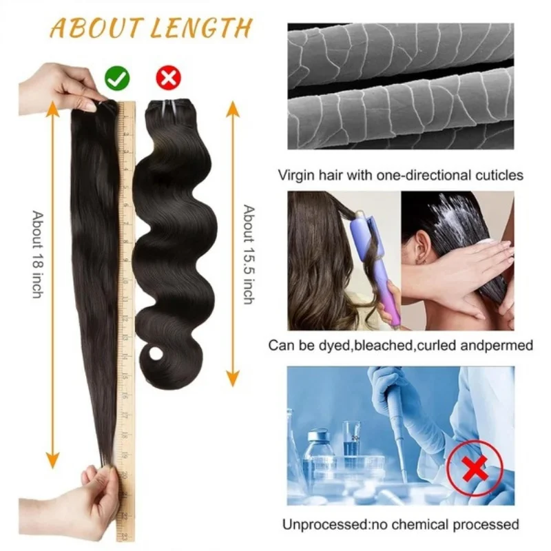 Extensiones de cabello humano 12A, mechones ondulados, mechones de cabello humano tejido, duradero y Flexible, doble trama, cómodos mechones de cabello Real