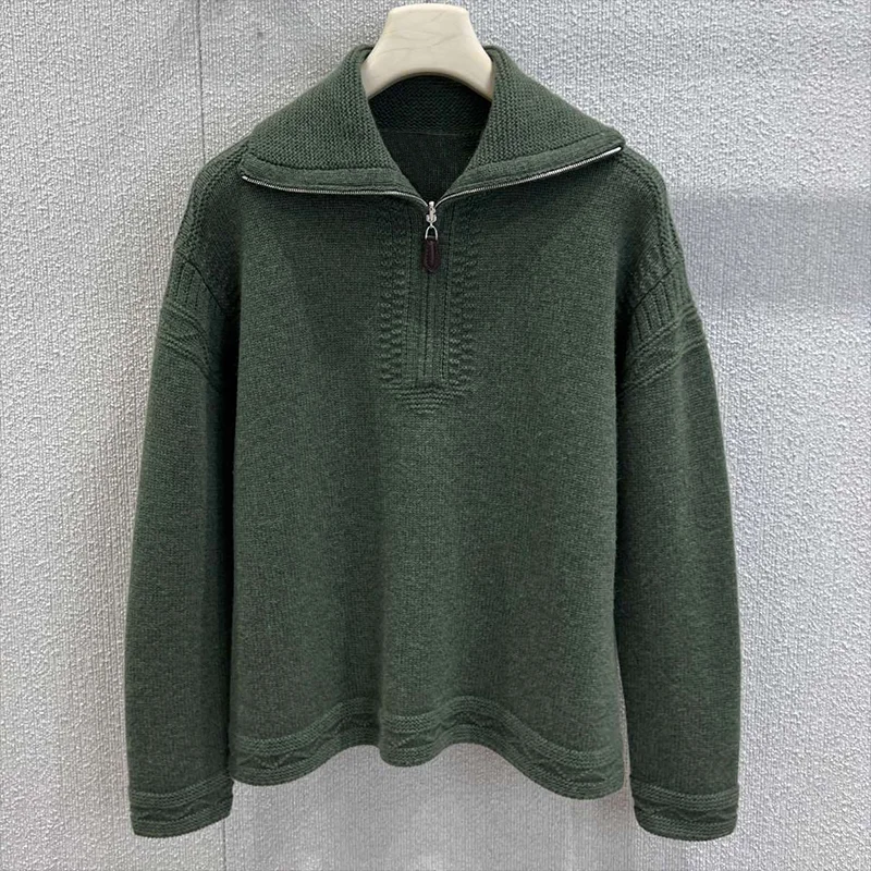 

High quality Women's knitwear simple design half-zip pullover sweater Modest style, casual wear 251212124