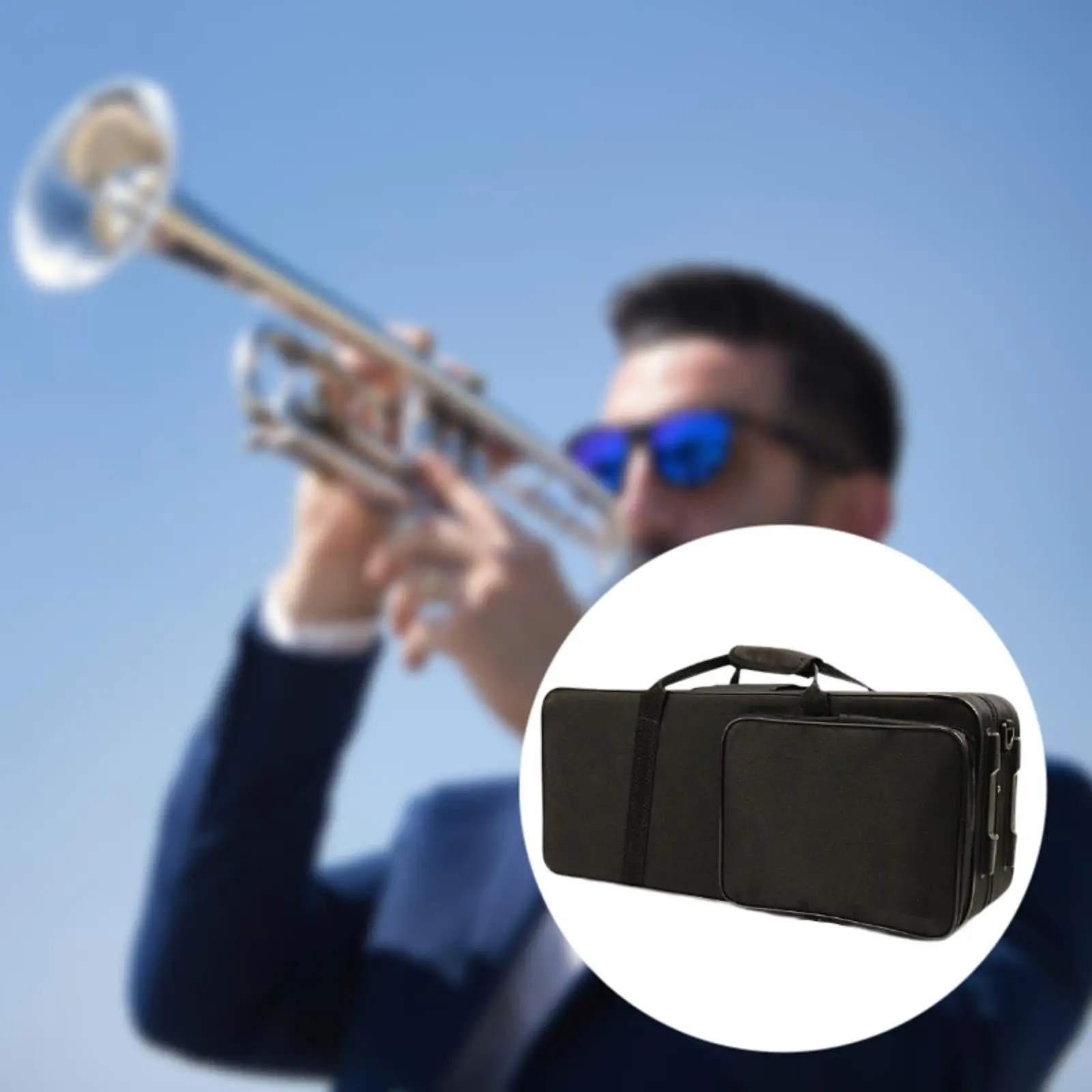 

Trumpet Bag Water Resistant Professional Wear Resistant Lightweight Practical Trumpet Carrying Case Double Shoulder Strap