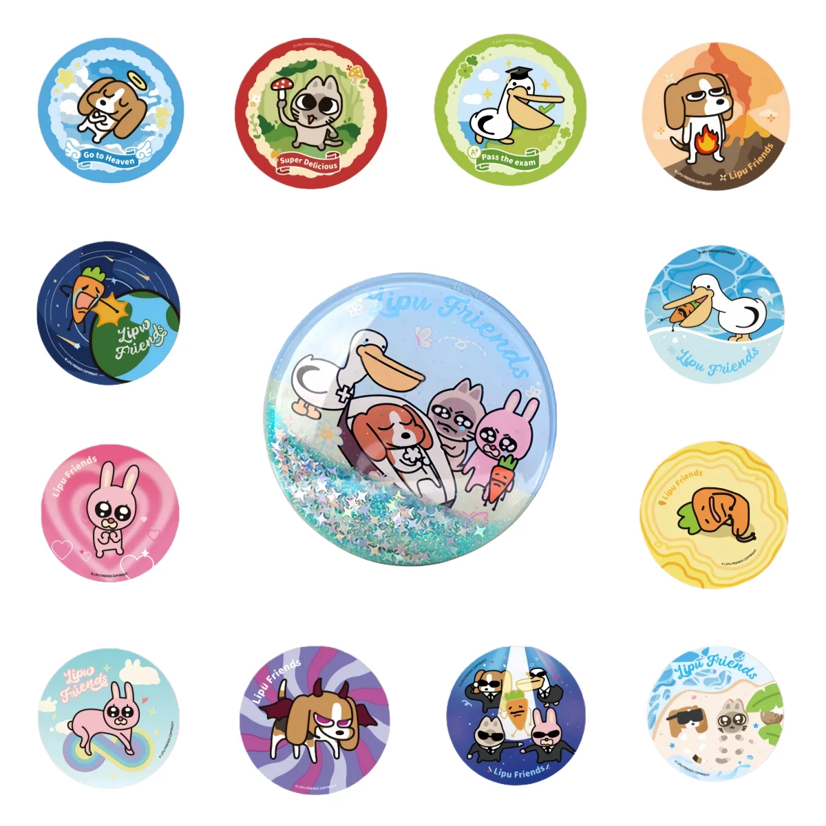 

​UTTER Lipu Enamel Pin Blind Bag 58mm Cute Animal Design Metal Badges with 1/72 Secret Chance for 14+ Age Fans Collection Gift