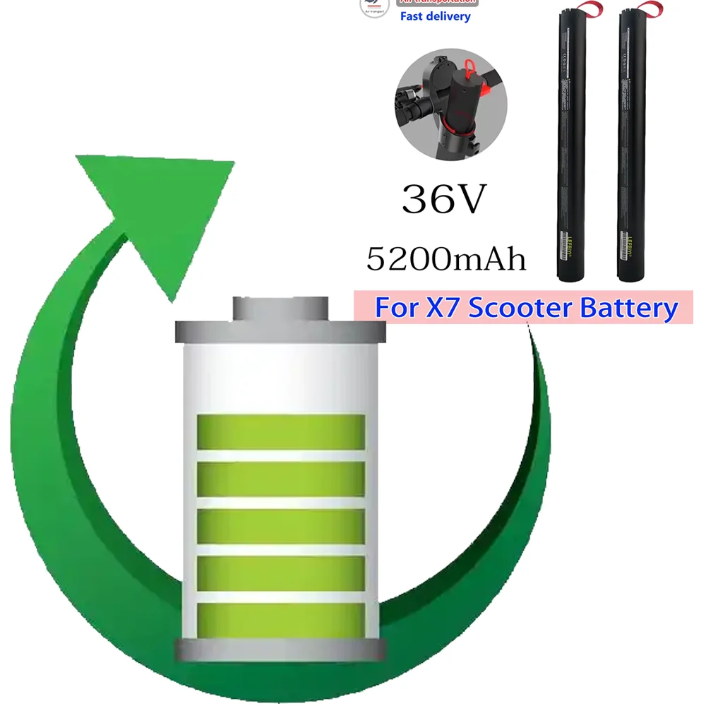 

36V 5.2Ah X7 Scooter Battery Foldable Built-in Rechargeable Batteries For Huanxi HX X7 Scooter Electric Scooter Battery 36v