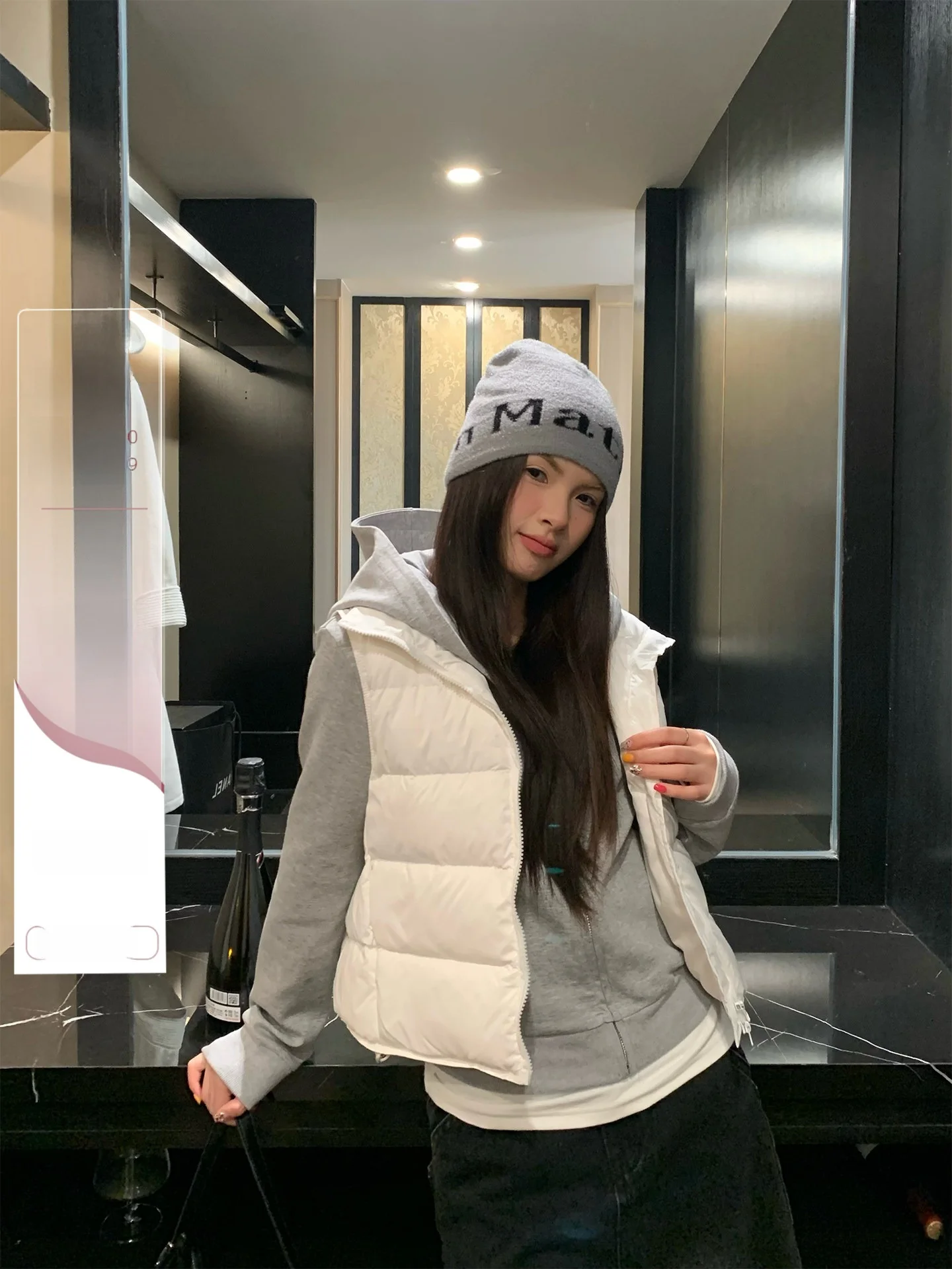 

Loose Women's White down Vest Korean Style Winter Fashion Layering Top Duck Feather Jacket Short Zipper Sleeveless Outerwear