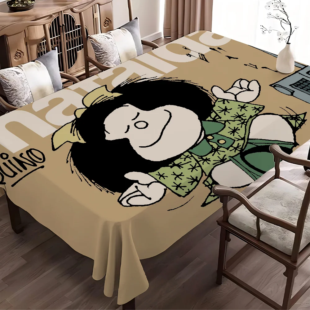 M-Mafalda Girl Rectangular Tablecloths Washable Wedding Party Kitchen Dining Living Room Birthday Decoration Table