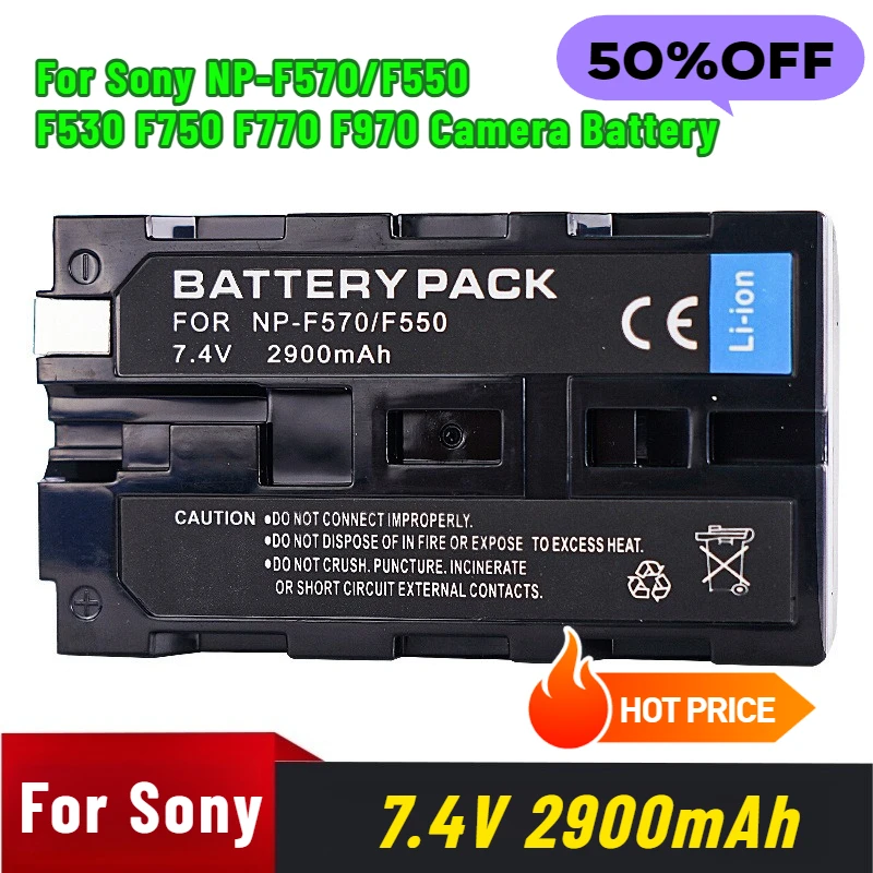 

7.4V 2900mAh for Sony NP-F570/F550 F530 F750 F770 F970 Camera Battery