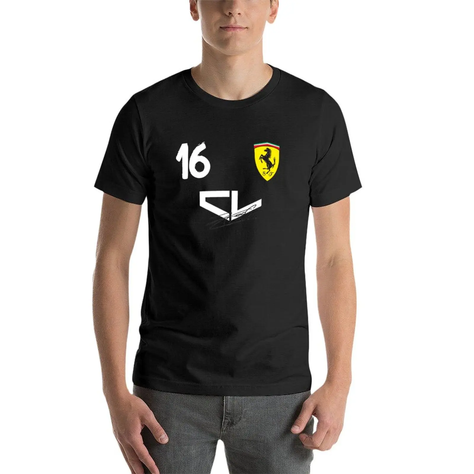 Charles Leclerc ha firmato SF 2021 t-shirt classica vestiti estivi animal prinfor boys t-shirt da uomo