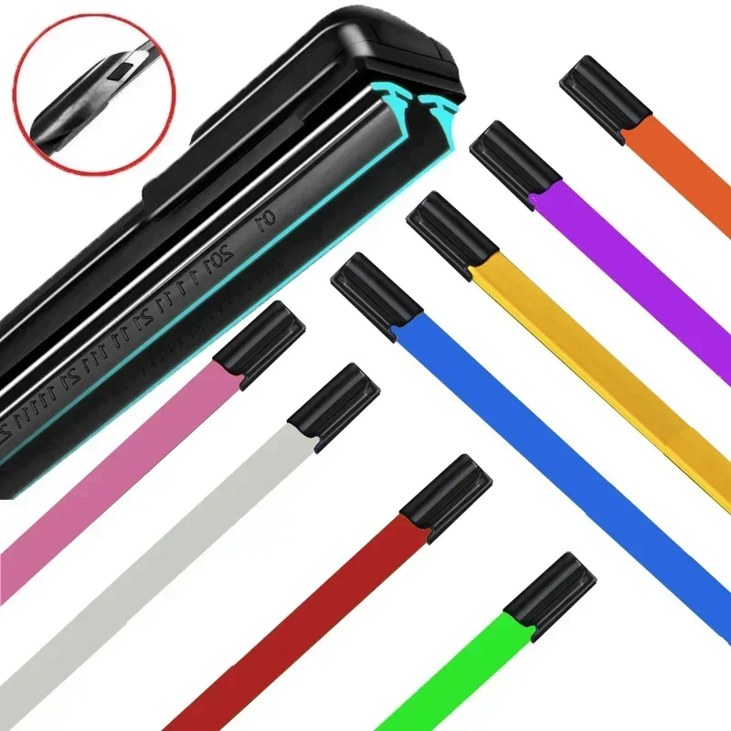 

Colorful AERO CLIP Car Windshield Wiper blades Universal Soft Double layer Rubber Frameless Bracketless 16" 19" 20" 22" 24"26"