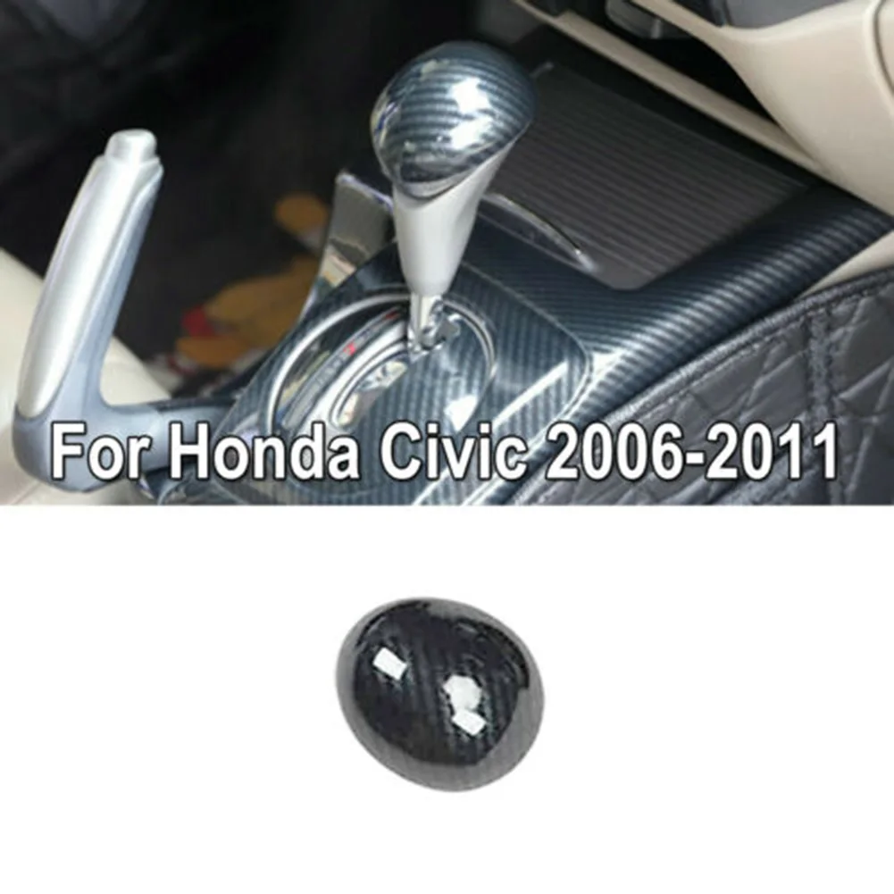 1pcs  Carbon Fiber Color Gear Shift Knob Head Trim Cover For Honda Civic 2006-2011 Car Interior Accessories