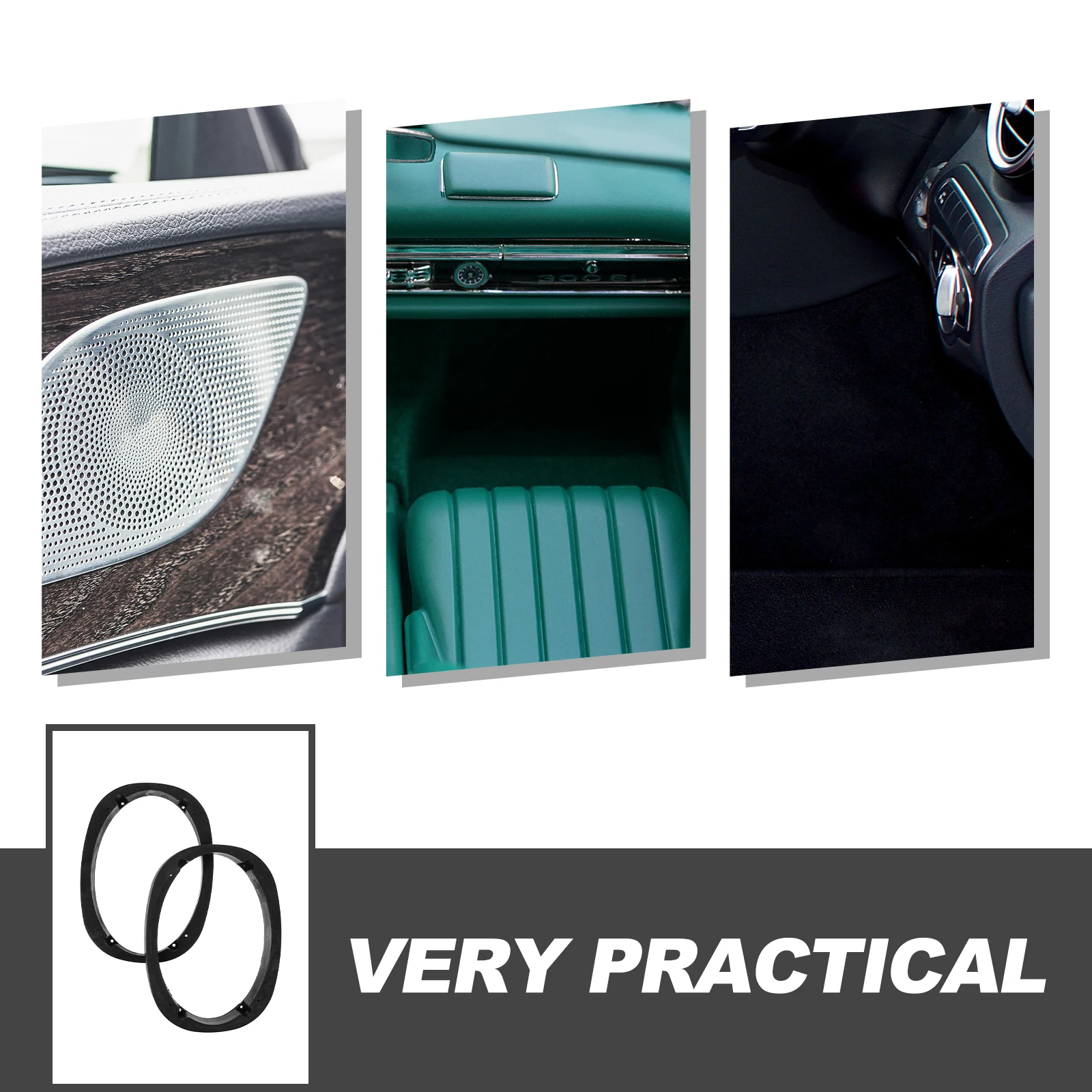 

1 Pair Thickened Speaker Adapter Ring Car Audio Spacer Waterproof Sound Insulation Stable Mounting Pad For Horncar Interior