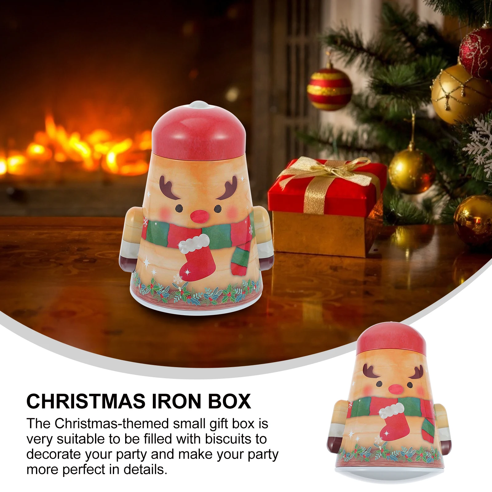 

1Pc Exquisite Christmas Iron Gift Box Small Decorative Storage Container Chocolate Candy Packaging