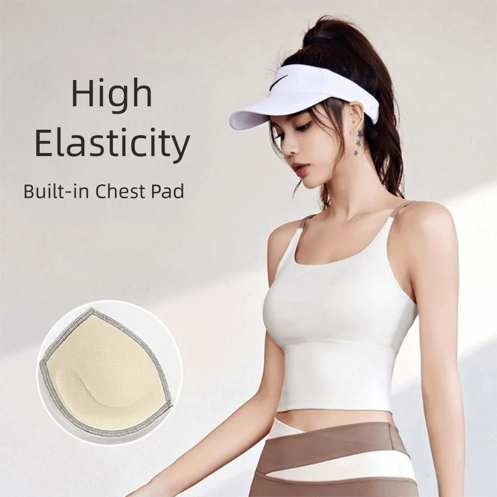 سترة رياضية عارية بلون سادة عالية المرونة متقاطعة من الخلف حمالة صدر رياضية للياقة البدنية قماش ناعم مع وسادات للصدر ملابس داخلية للياقة البدنية