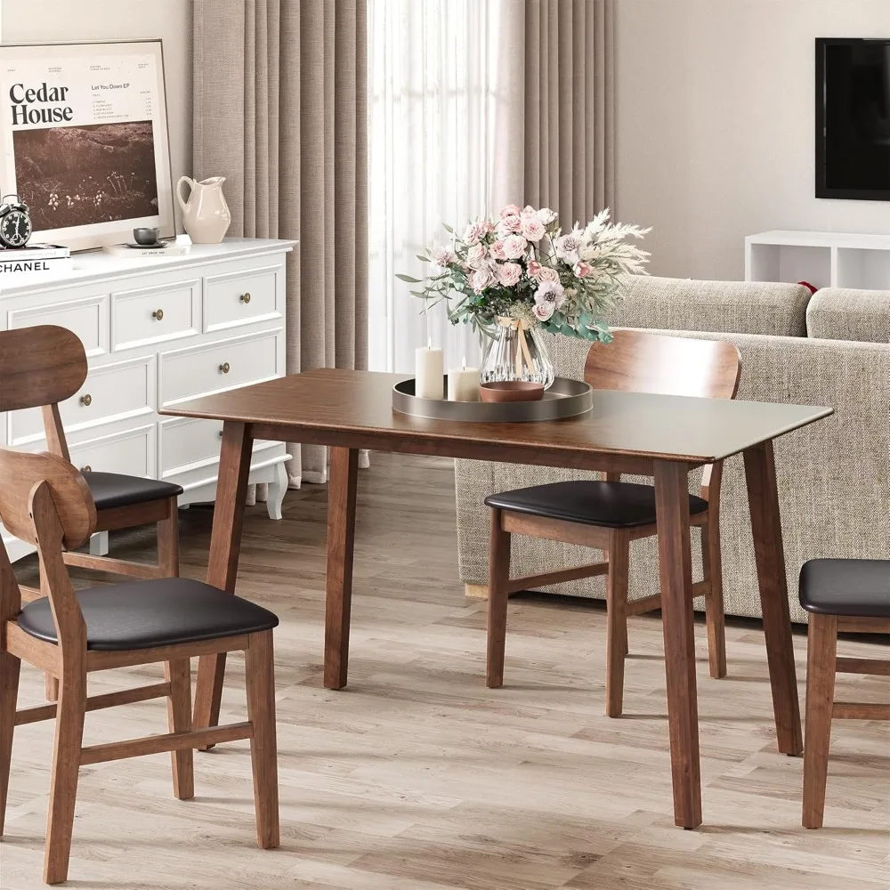 44.3 Dining Table for 2-4 People, Farmhouse Solid Wood Kitchen Table, 300LBS Capacity, Small Modern Rectangular Table