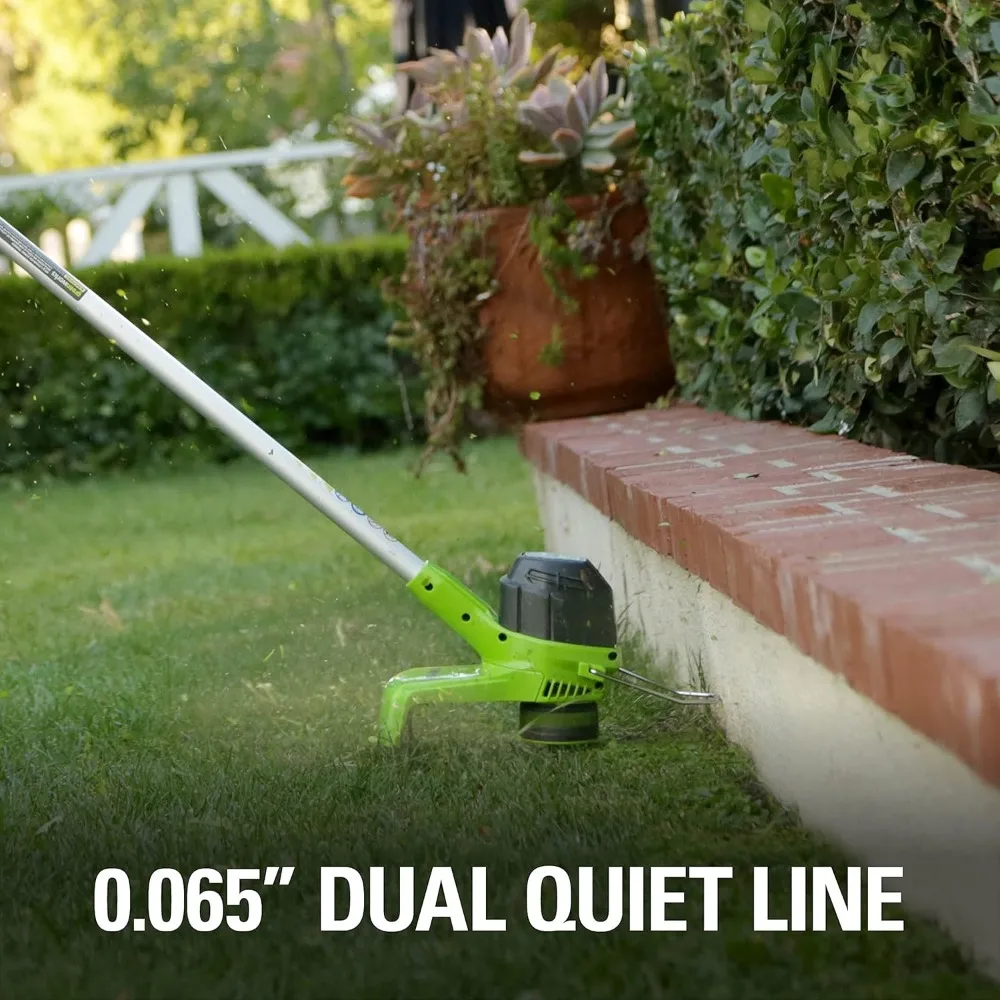 ماكينة تشذيب سلسلة لاسلكية 40 فولت مع مسار قطع 12 بوصة، تتضمن بطارية 2.0 أمبير وشاحن سريع لسهولة العناية بالعشب #5