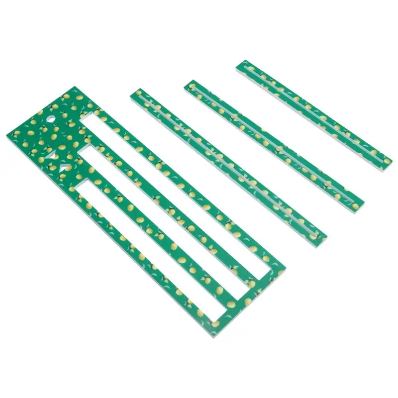 J1UL1N Zipper Pocket Template, Lemon Pattern Acrylic Zipper Making Templates For 7/8/9 Inch Zippers Measuring Precise Cutting