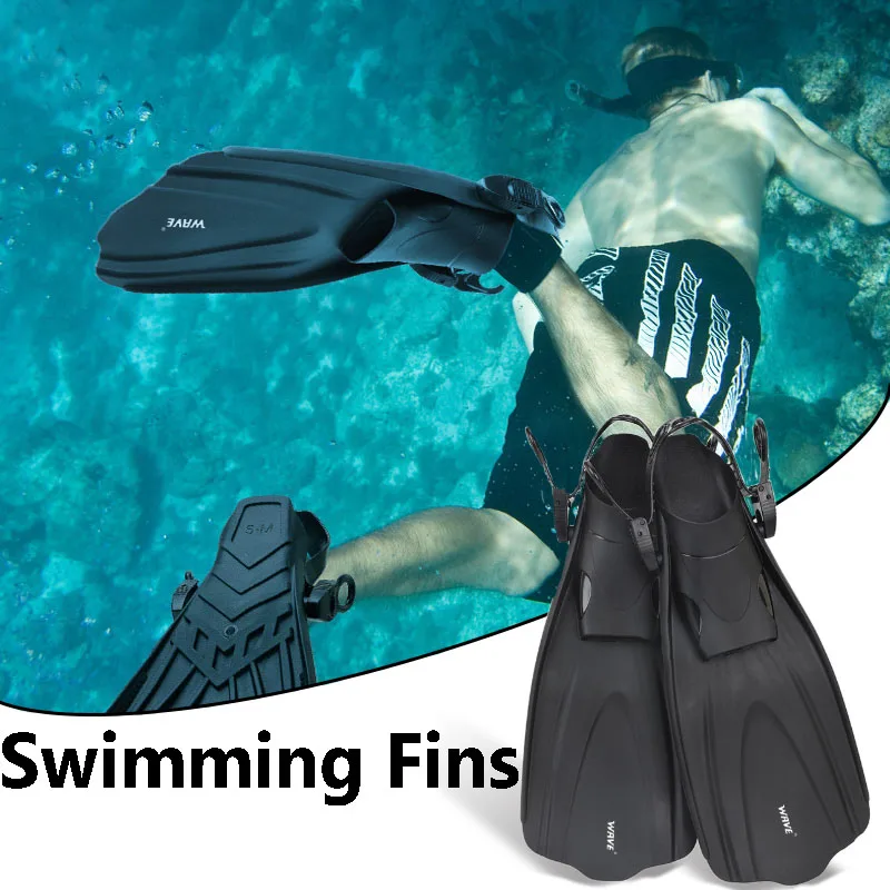 

Swimming Fins Adjustable Adult Fins Snorkel Foot Swimming Flippers Diving Equipment Portable Scuba Diving and Snorkeling