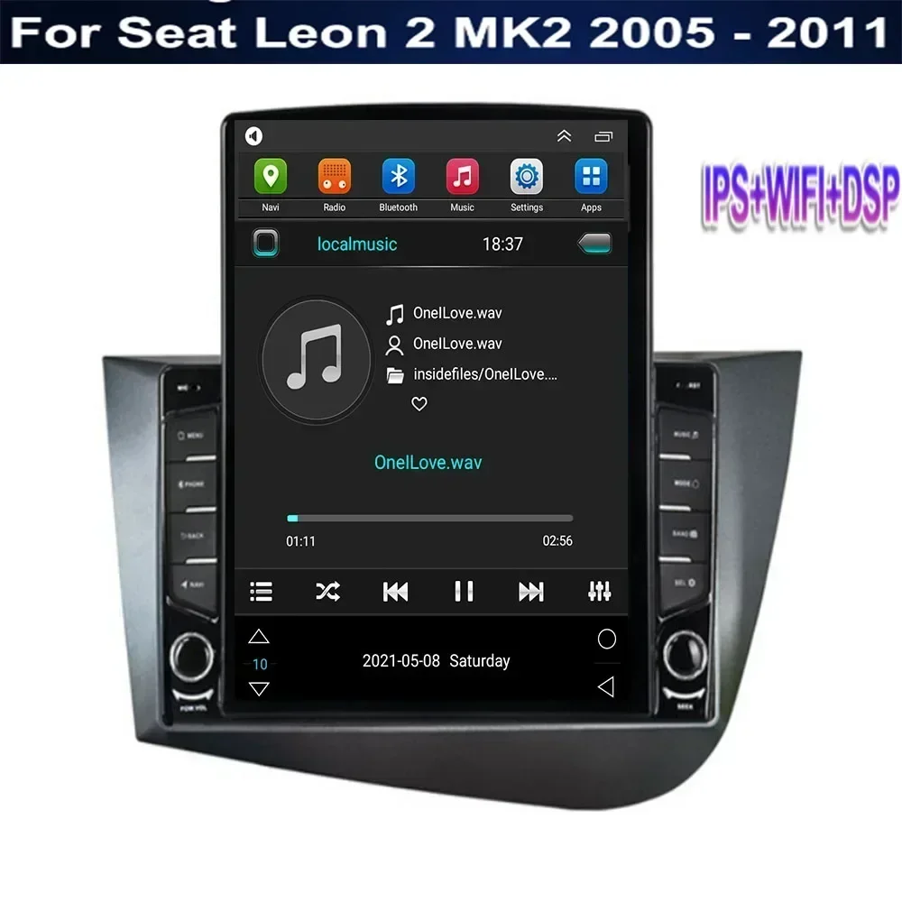 9.7" Android 13 For Seat Leon 2 MK2 2005 - 2035 Tesla Type Car Radio Multimedia Video Player Navigation GPS RDS