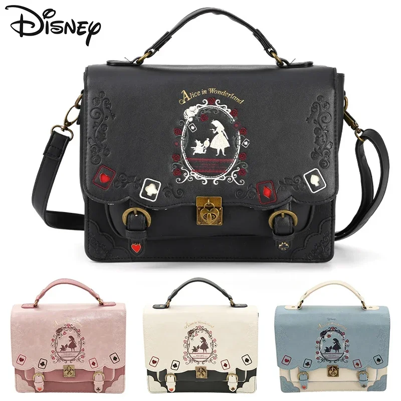 Original Disney Alice In Wonderland PU Shoulder Bag Cartoon Cute Alice Kingsleigh Lolita Handbag Woman's Crossbody Bags Gifts