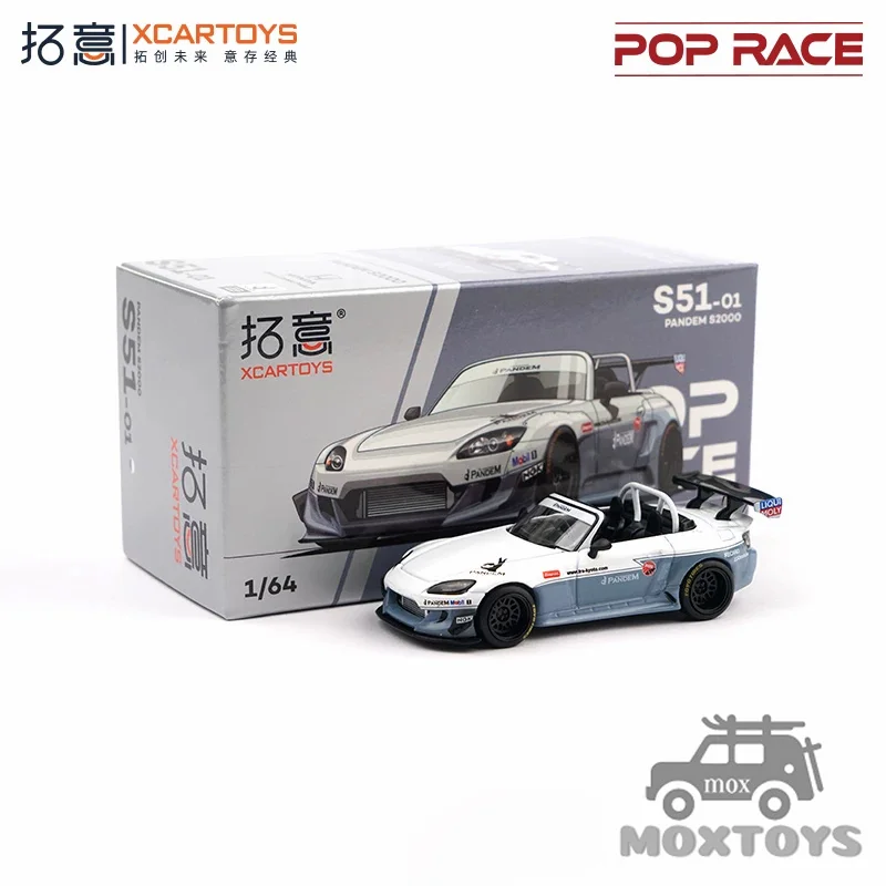 Xcartoys x Pop Race 1:64 PANDEM S2000 Grey White Diecast Model Car