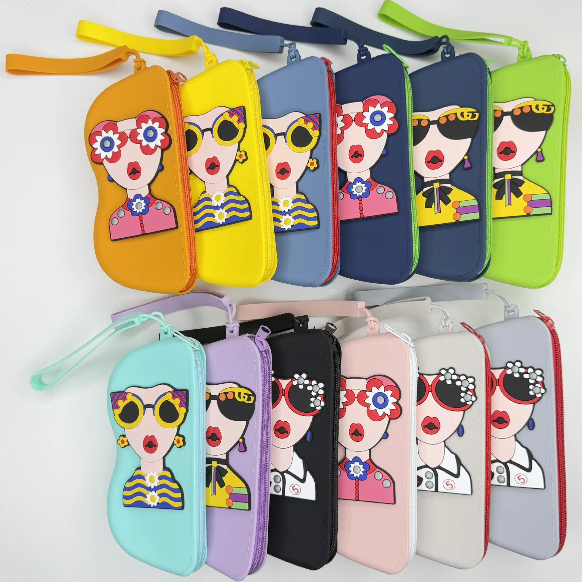 Available Fashion Glasses Case Storage Bag Portable With Anti-Drop With Hanging Handle For Glasses, Makeup Accessories