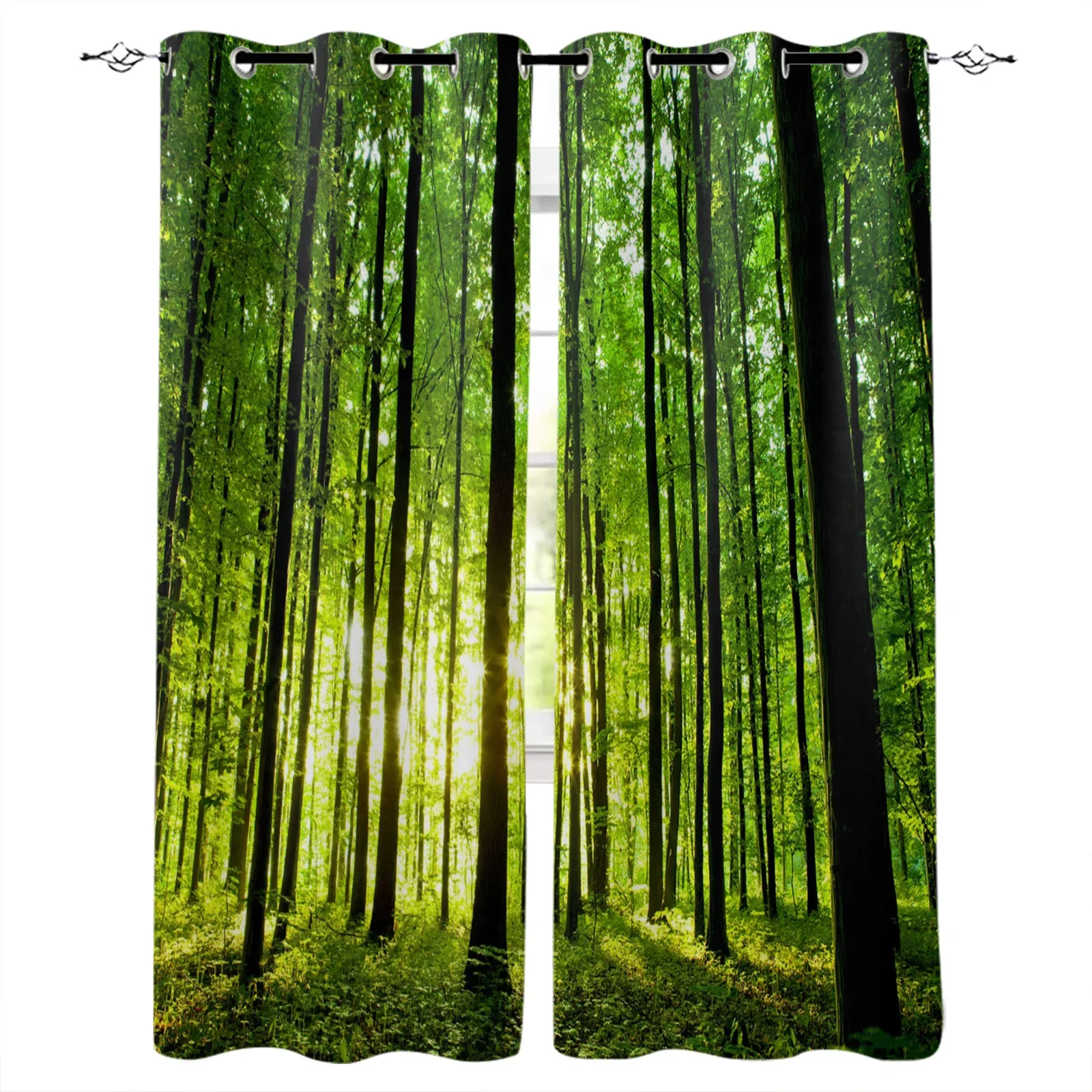 Green Forest Jolin Sunshine PlantBlackout Curtains Window Curtains For Bedroom Living Room Decor Window Treatments