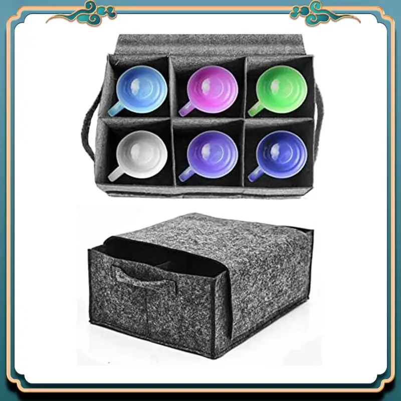 Picture 6: Felt Cup Holder Camping Glass Carrier For Drinking Glasses Wine Glass Holder Camping Accessorie Camper Tableware Storage