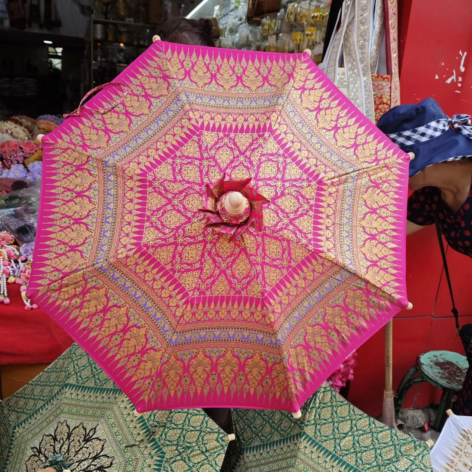 Cloth craft umbrella dance performance daily decorations wooden bamboo collection